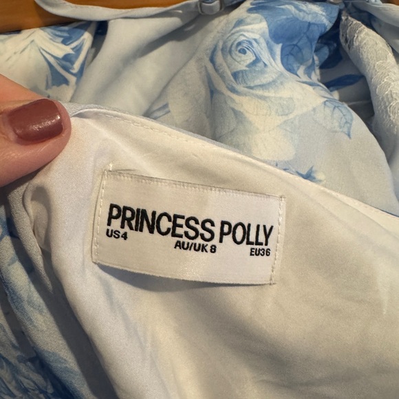 Princess Polly Elegant Blue Floral Women's Dress size 4 - Picture 4 of 4